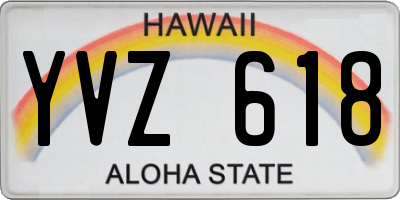 HI license plate YVZ618