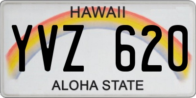 HI license plate YVZ620