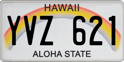HI license plate YVZ621