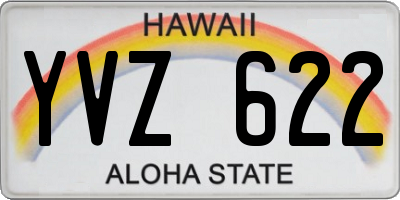 HI license plate YVZ622
