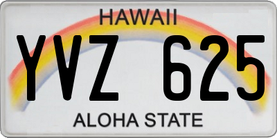 HI license plate YVZ625