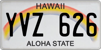 HI license plate YVZ626