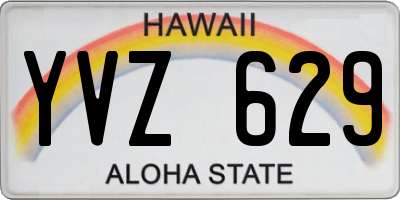 HI license plate YVZ629