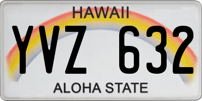 HI license plate YVZ632