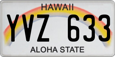 HI license plate YVZ633