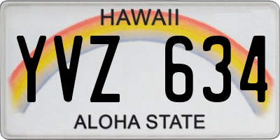 HI license plate YVZ634