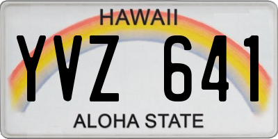 HI license plate YVZ641
