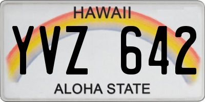 HI license plate YVZ642