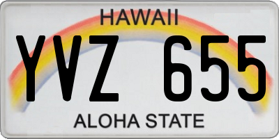 HI license plate YVZ655
