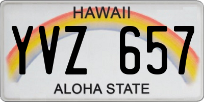 HI license plate YVZ657
