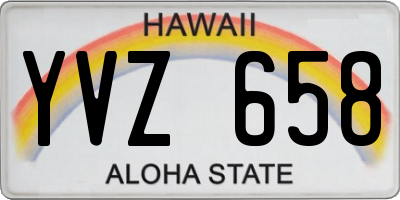 HI license plate YVZ658