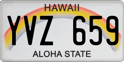 HI license plate YVZ659