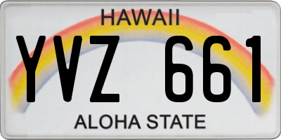 HI license plate YVZ661