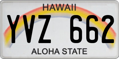 HI license plate YVZ662