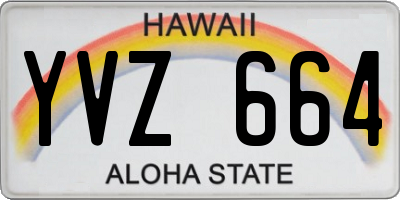 HI license plate YVZ664