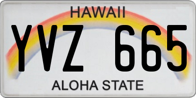 HI license plate YVZ665