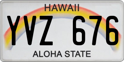 HI license plate YVZ676