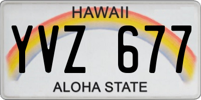 HI license plate YVZ677