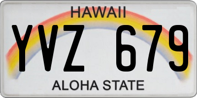 HI license plate YVZ679