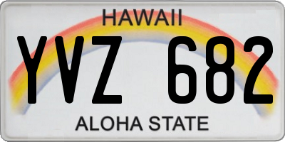 HI license plate YVZ682