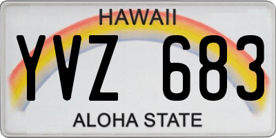 HI license plate YVZ683