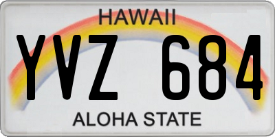 HI license plate YVZ684