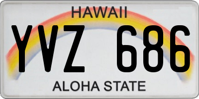 HI license plate YVZ686