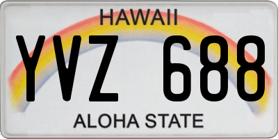 HI license plate YVZ688