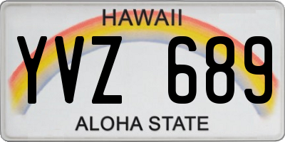 HI license plate YVZ689