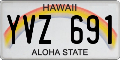 HI license plate YVZ691
