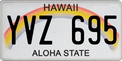 HI license plate YVZ695