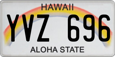 HI license plate YVZ696