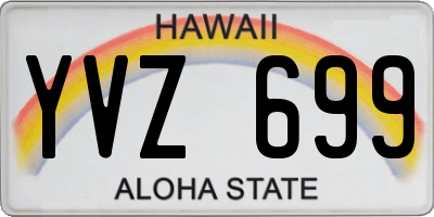 HI license plate YVZ699
