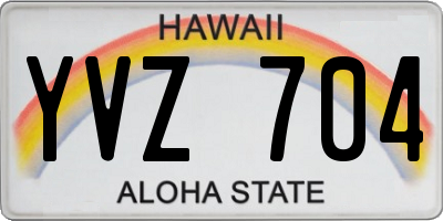 HI license plate YVZ704