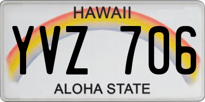 HI license plate YVZ706