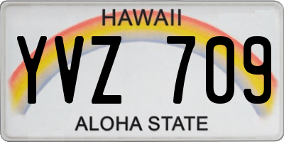 HI license plate YVZ709