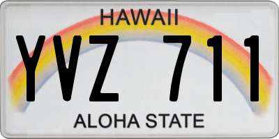HI license plate YVZ711
