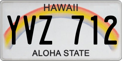 HI license plate YVZ712