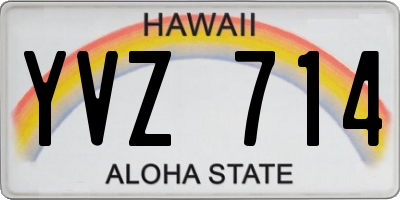 HI license plate YVZ714