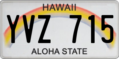 HI license plate YVZ715