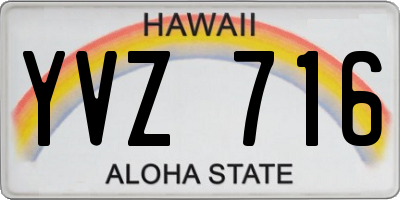 HI license plate YVZ716