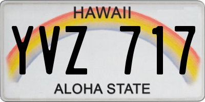 HI license plate YVZ717