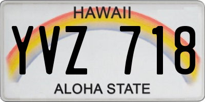 HI license plate YVZ718