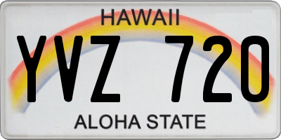 HI license plate YVZ720