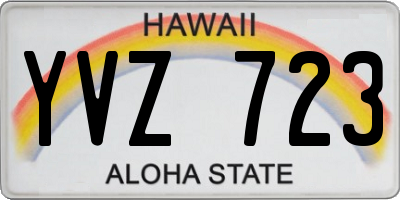 HI license plate YVZ723