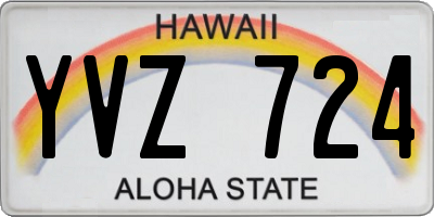 HI license plate YVZ724