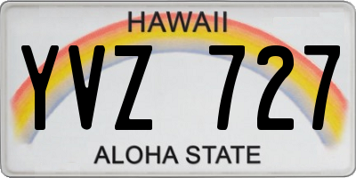 HI license plate YVZ727