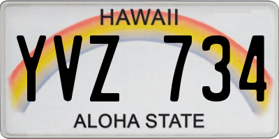 HI license plate YVZ734
