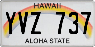 HI license plate YVZ737