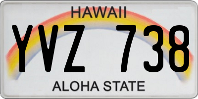 HI license plate YVZ738